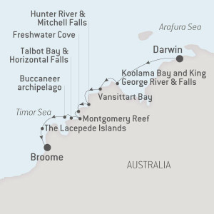 Ponant iconic Kimberley map