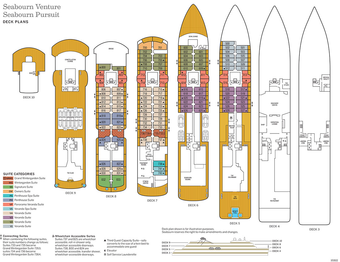 Seabourn Pursuit deck plans